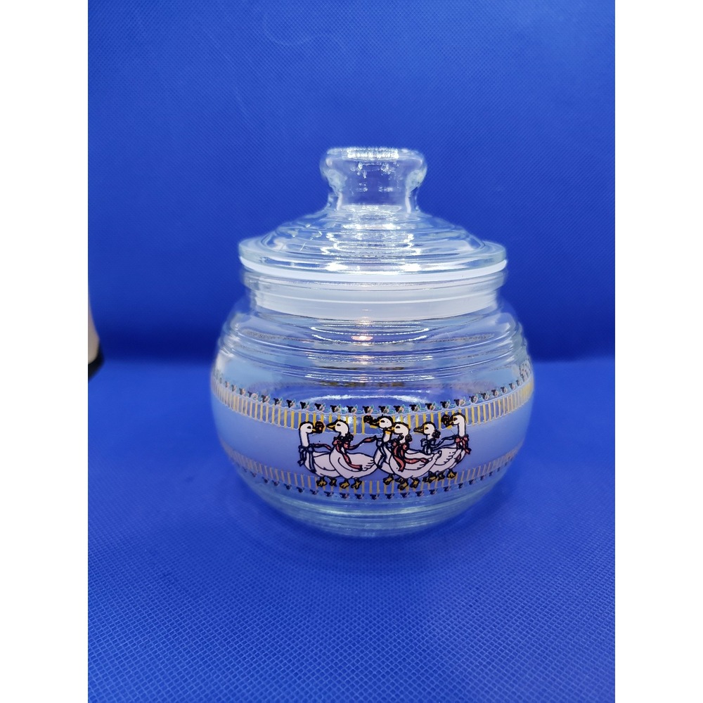 2 Glass storage jars with Geese (KIG)